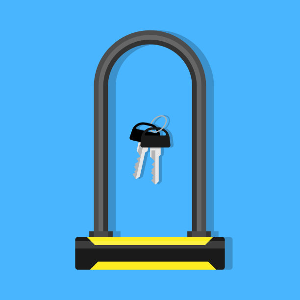 自行车锁U形插图图片下载