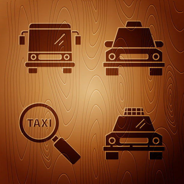 设置出租车巴士放大镜和出租车汽车图片下载