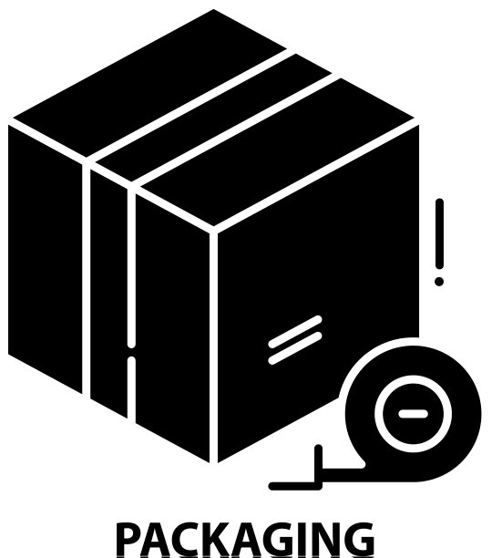 包装图标黑色标志与可编辑图片下载