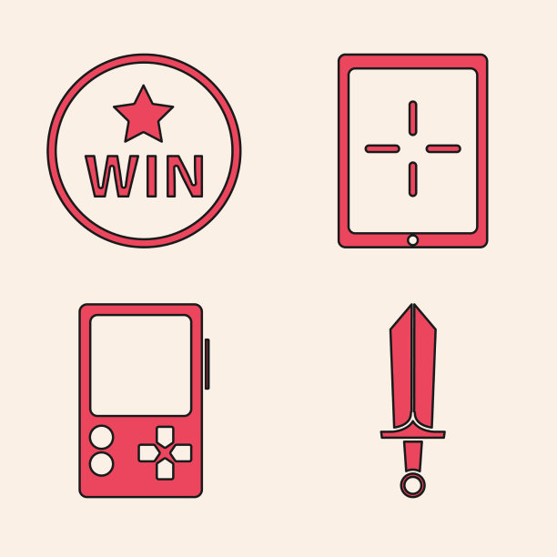 设置剑的游戏奖章平板电脑和便携式图片下载