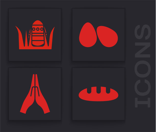 放好面包和复活节彩蛋图片下载