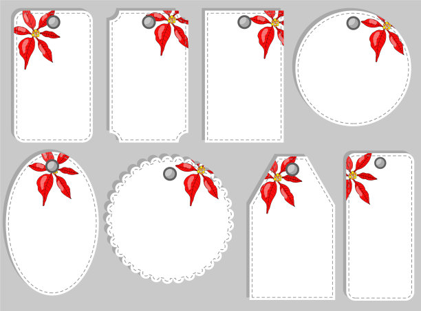 将圣诞节和新年标签设置为空白图片下载