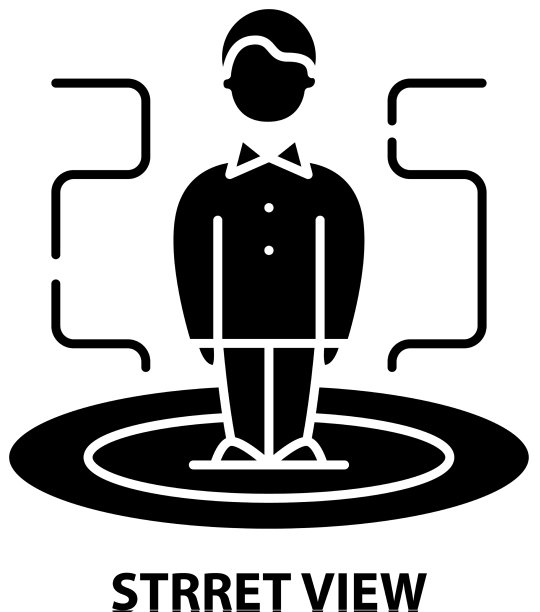 街景图标黑色标志与可编辑图片下载