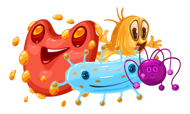 卡通细菌可爱的角色图片下载