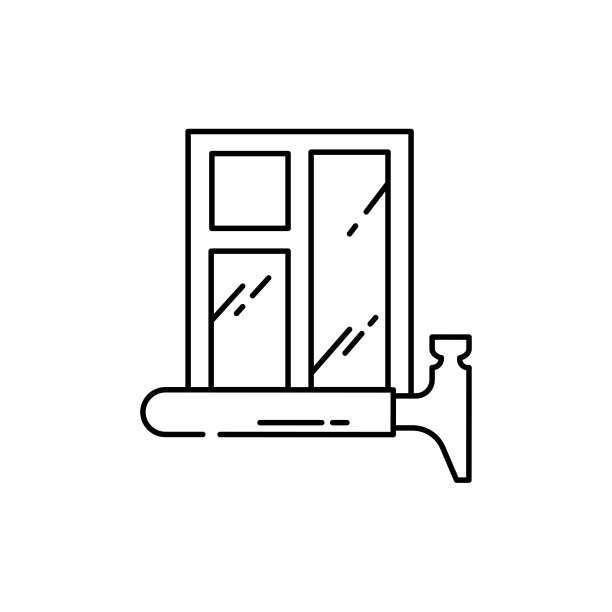 安装窗口颜色线图标。象形文字网页，移动应用图片下载