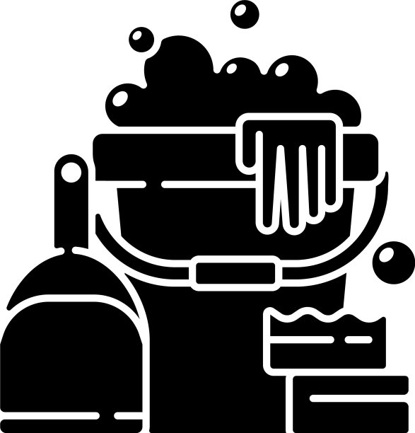 清洁工具黑色字形图标图片下载