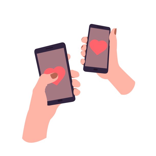 用手触摸手机，用心发送爱的信息。手指触摸屏幕。手里拿着一个手机，还有一个心脏。图片下载