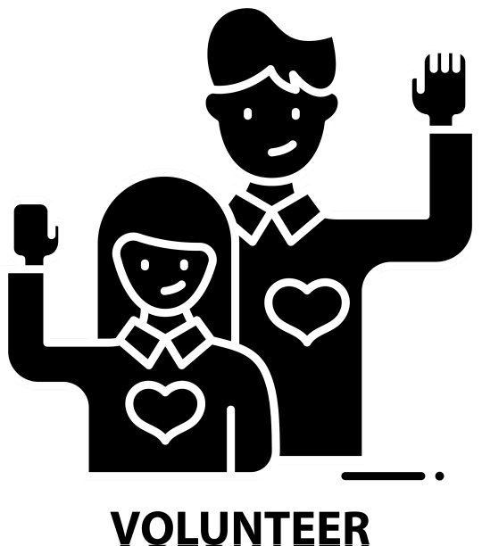 志愿者图标黑色标志可编辑图片下载