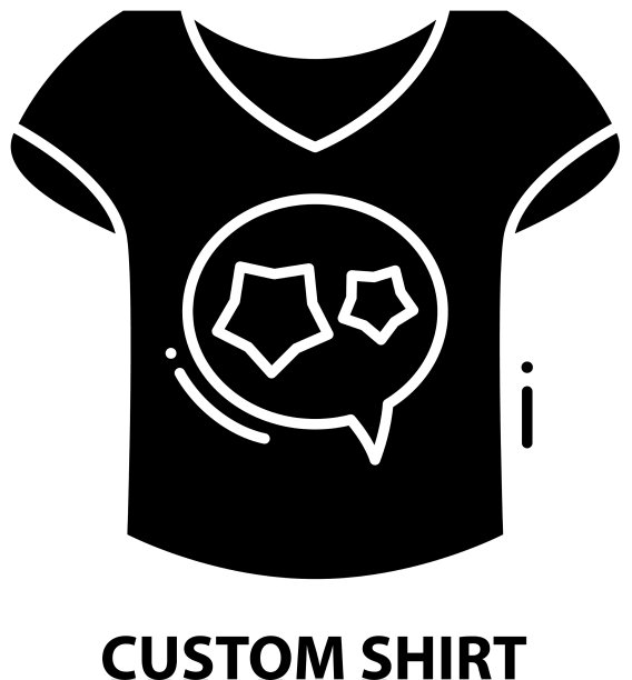 定制衬衫图标黑色标志与可编辑图片下载