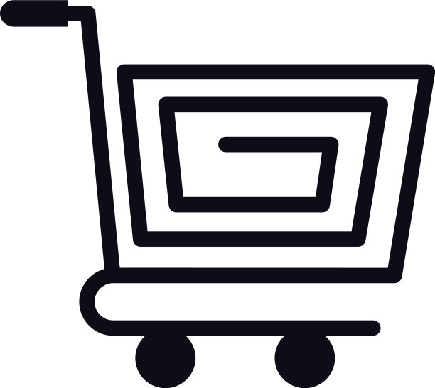 购物车手推车采用螺旋式线条造型图片下载