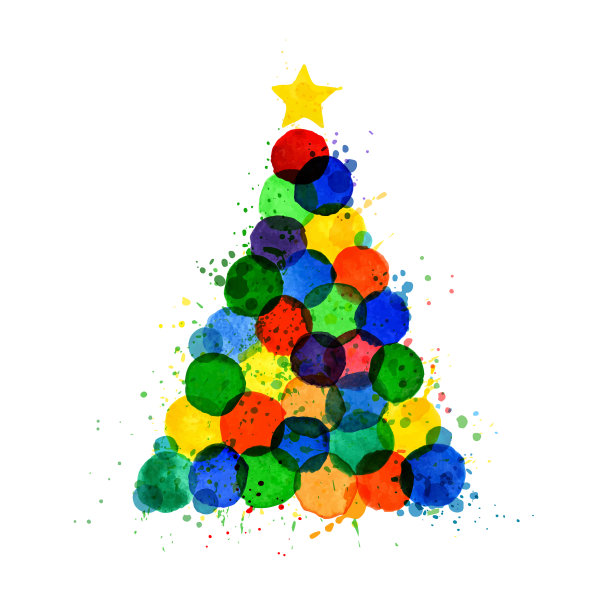 鲜艳的彩色水彩污渍手绘图片下载