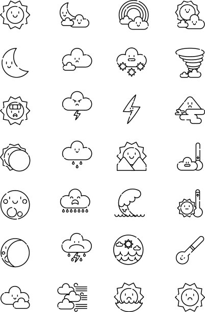 设置天气图标线性样式图片下载