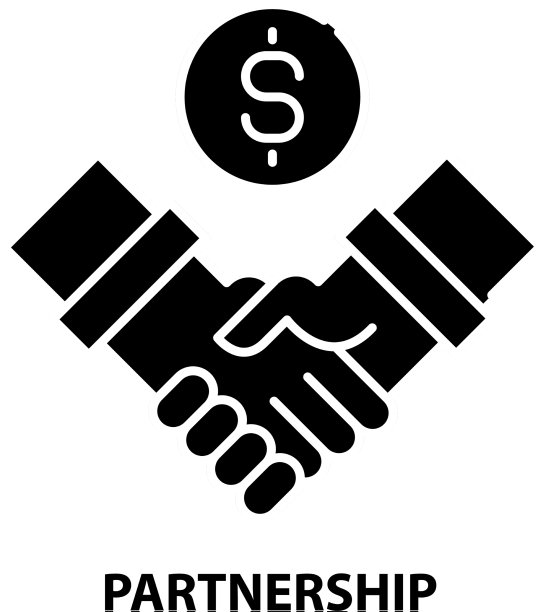 合作图标黑色标志与可编辑图片下载