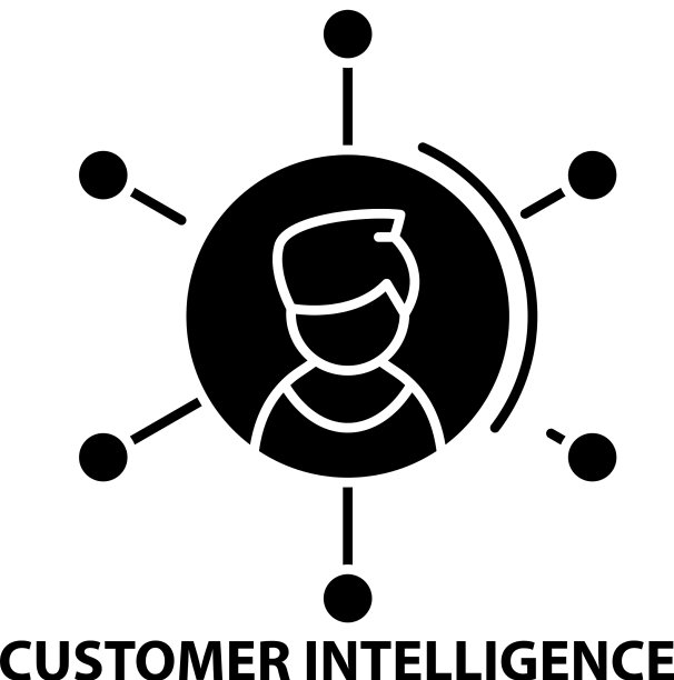 客户智能图标与黑色标志图片下载