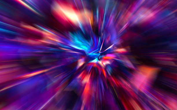 运动模糊通过宇宙，以光速移动隧道星系，超跳跃抽象颜色背景图片下载