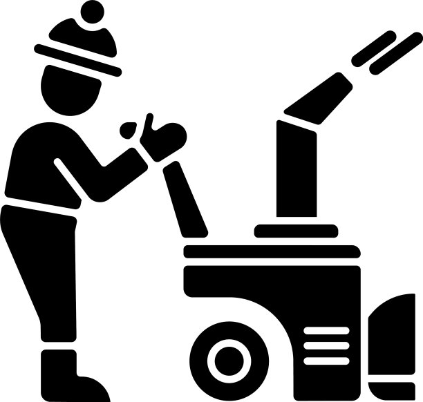 雪天扫黑字形图标图片下载