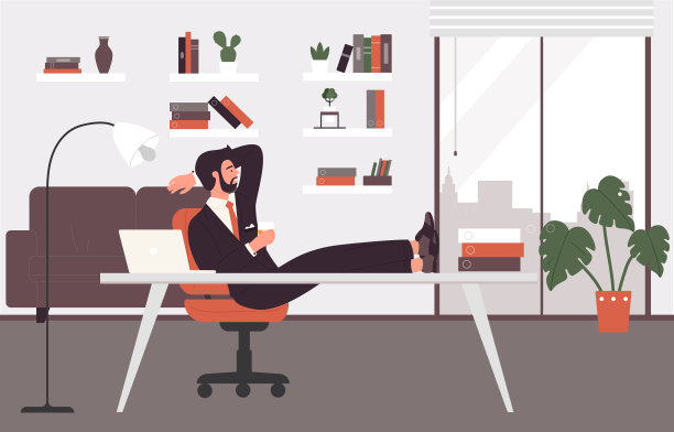 商人在休息时间喝茶休息图片下载