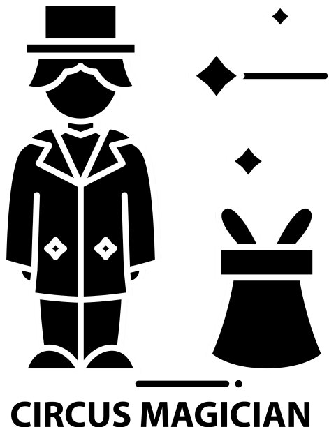 马戏团魔术师用黑色标志图片下载