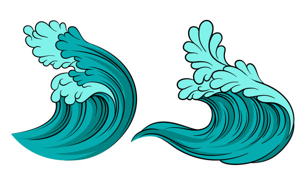 带着泡沫和蓝色水花的海浪图片下载