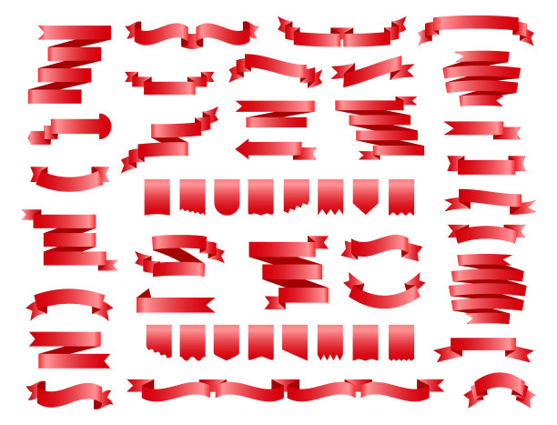 红丝带、三角旗、五彩缤纷图片下载