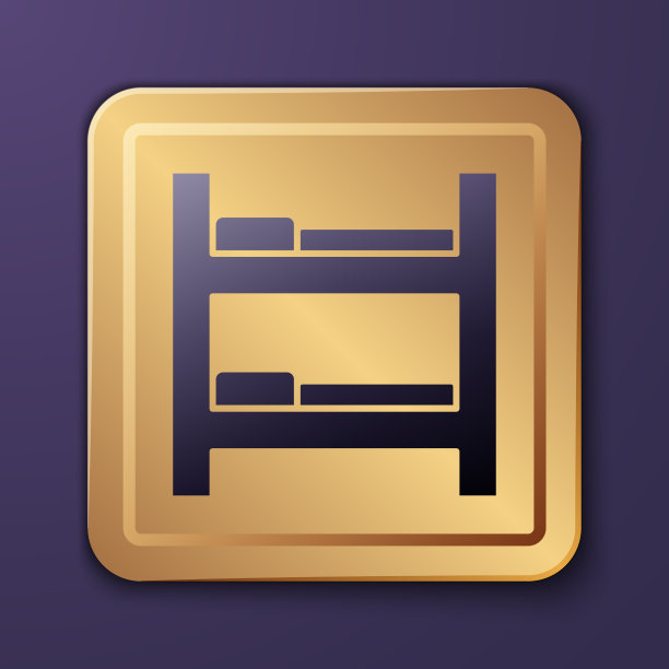 紫色酒店房间床上的图标孤立在紫色图片下载