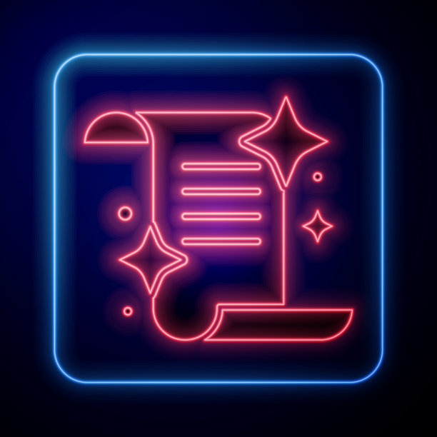 发光的霓虹灯古老的魔法书与炼金术图片下载
