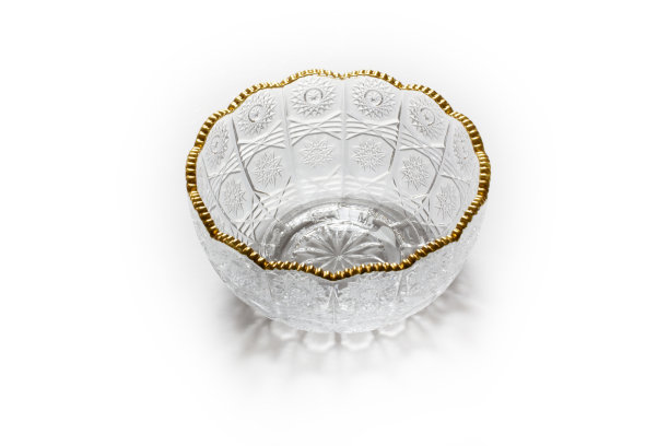 玻璃水晶和镀金碗图片下载