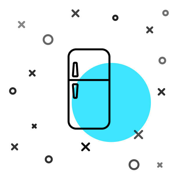 冰箱图标上的黑线被隔离在白色上图片下载