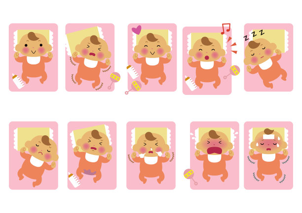 婴儿插图集“新生婴儿”。图片下载