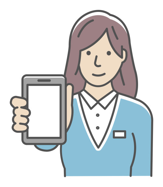 年轻的女商人展示智能手机显示矢量插图图片下载