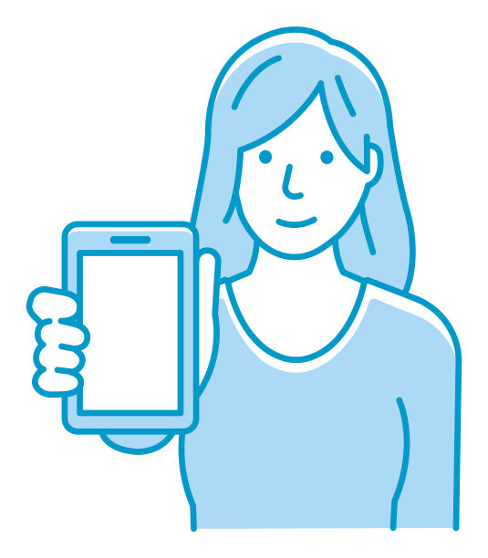 年轻女子展示智能手机显示矢量插图图片下载