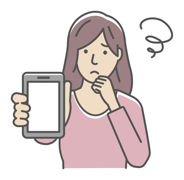 年轻女子展示智能手机矢量图(麻烦，担心)图片下载