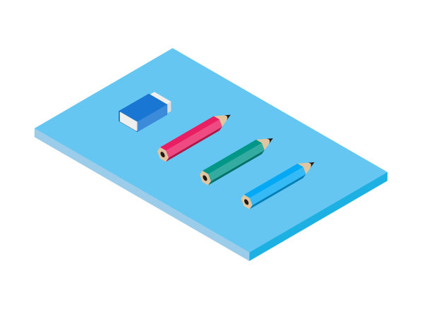 铅笔和橡皮擦(等距)图片下载