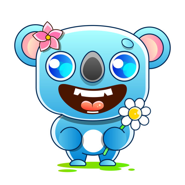 独特的考拉标志吉祥物角色模板矢量插图。图片下载