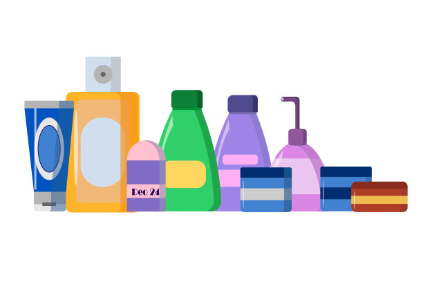 管霜，各种瓶子和罐子的日常护理。美容产品。图片下载