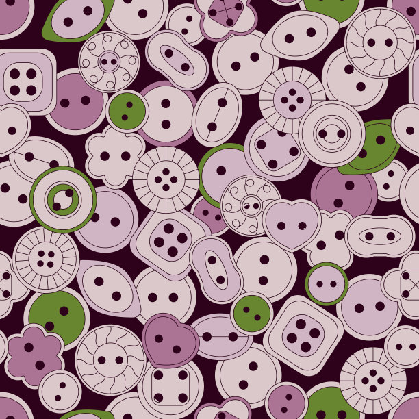 无缝模式。缝纽扣或衬衫扣扣。矢量背景的纺织品，墙纸，包装，网页等。图片下载