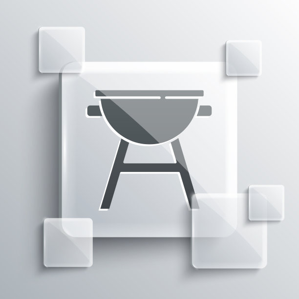 灰色烧烤架图标孤立在灰色图片下载