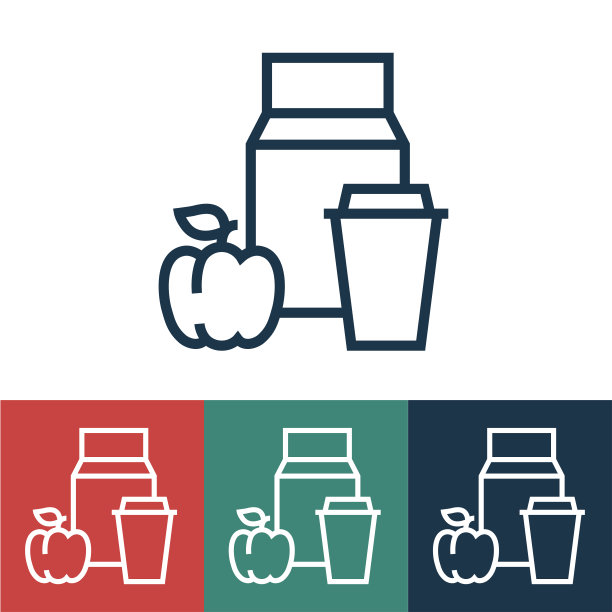 线性矢量图标与午餐设置图片下载