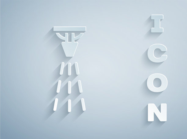 纸切割消防喷淋系统图标隔离图片下载