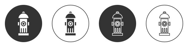 黑色消火栓图标孤立在白色上图片下载