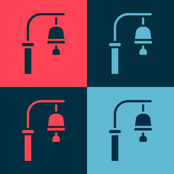 波普艺术的火车站钟图标孤立的颜色图片下载