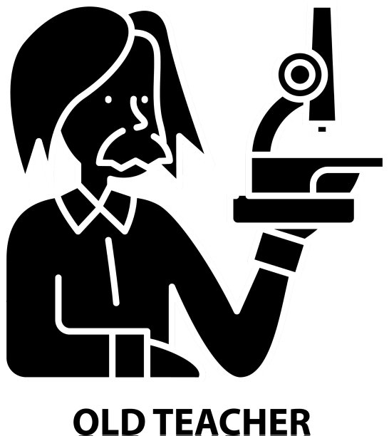 老教师图标黑色标志与可编辑图片下载