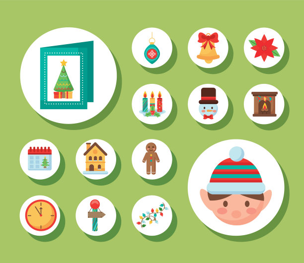 捆十四个圣诞快乐套套平式图片下载