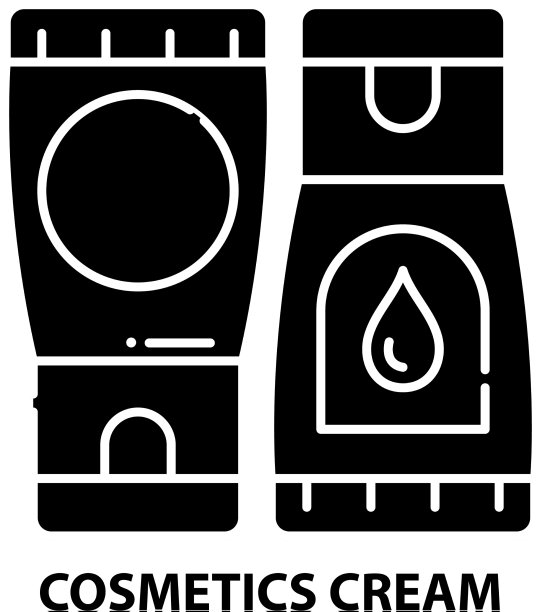 化妆品膏霜图标黑色标志用图片下载