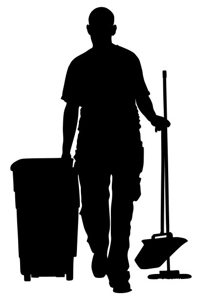清洁工服务剪影图片下载