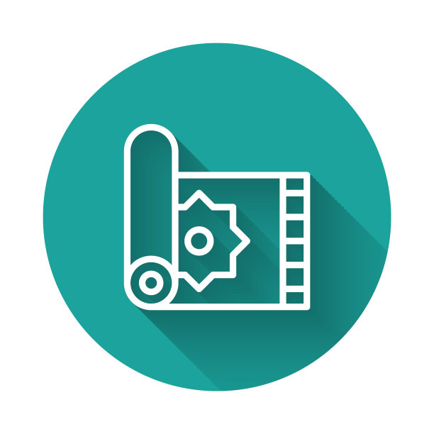 传统地毯文化斋月阿拉伯伊斯兰庆祝图标孤立与长阴影背景。绿色圆圈按钮。向量图片下载