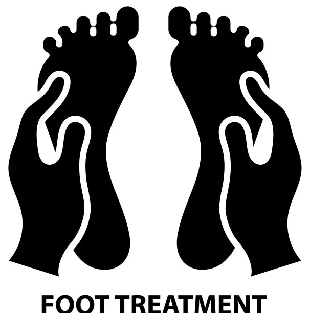 脚部治疗图标用黑色标志图片下载