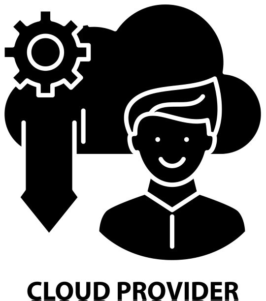 云提供商图标黑色标志与图片下载