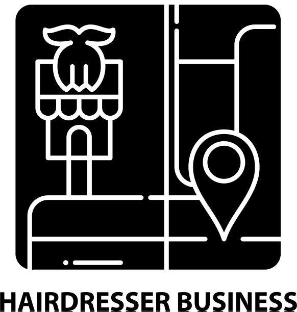 发型师商业标志用黑色标志图片下载