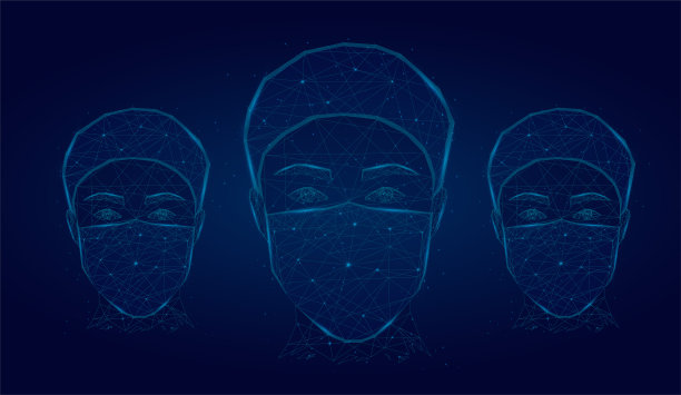 医生拿着听诊器。医生在医院的背景与复印空间。低多边形线框数字矢量插图。医疗保健概念。图片下载